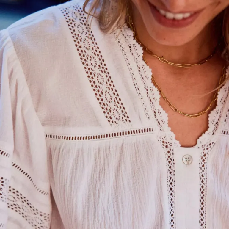Blouse Freeman T Porter femme Oriane en coton blanc
