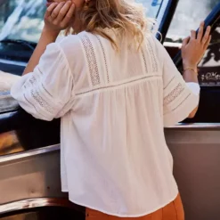 Blouse Freeman T Porter femme Oriane en coton blanc