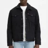 Blouson en jean doublée sherpa Levis homme trucker noir