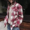 Blouson veste femme Freeman T Porter Vaness à carreaux rouges
