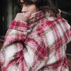 Blouson veste femme Freeman T Porter Vaness à carreaux rouges