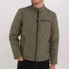 Blouson veste moto kaki Replay Jeans pour homme