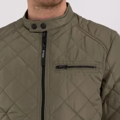 Blouson veste moto kaki Replay Jeans pour homme