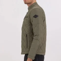 Blouson veste moto kaki Replay Jeans pour homme