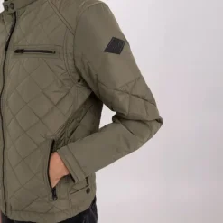 Blouson veste moto kaki Replay Jeans pour homme