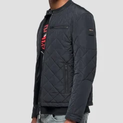 Blouson veste moto noire Replay Jeans pour homme