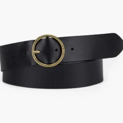 Ceinture femme Levis ® en cuir souple noir boucle ronde