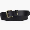 Ceinture femme Levis ® en cuir noir boucle carrée
