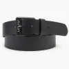 Ceinture Levis ® en cuir noir boucle noire logo Levi's contrasté