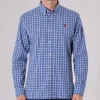 Chemise Us Polo Assn Evan en coton à carreaux bleus