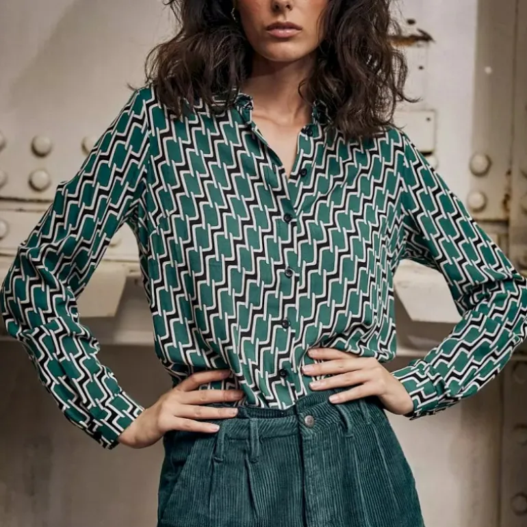 Chemisier Freeman T Porter Katy Chains vert