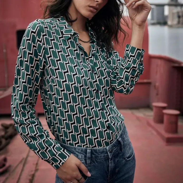 Chemisier Freeman T Porter Katy Chains vert