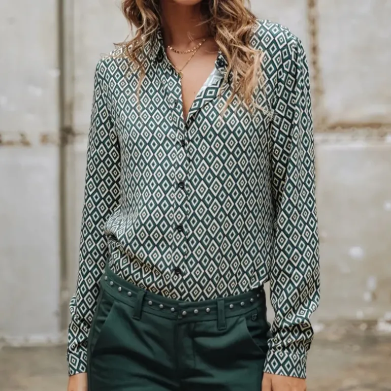 Chemisier Freeman T Porter Katy Twiggy à motifs géométriques verts