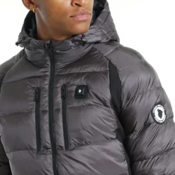 Doudoune chauffante Comme Des Loups Avoriaz grise et noire