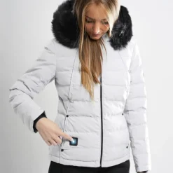 Doudoune chauffante femme Comme Des Loups Budapest blanche