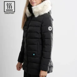 Doudoune longue chauffante femme Comme Des Loups Stockholm noire