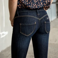 freeman porter - jean femme freeman porter coupe slim " alexa " delavage " eclipse "
