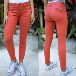 Jean 7/8 éme femme Freeman T Porter Alexa Cropped rose