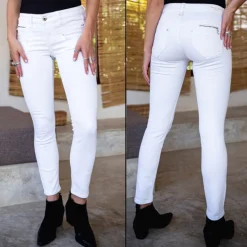 Jean 7/8 éme femme Freeman T Porter Alexa Cropped blanc