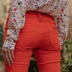 Jean 7/8 éme femme Freeman T Porter Alexa Magic Cropped rouge