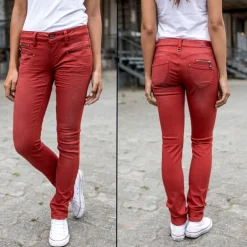 Jean femme Freeman T Porter Alexa Magic Slim rouge brick red