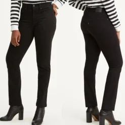Jean femme Levi's ® 724 noir coupe droite taille haute