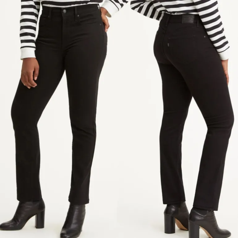 Jean femme Levi's ® 724 noir coupe droite taille haute