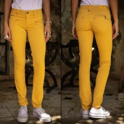 Jean Freeman T Porter Alexa Slim Magic Color jaune pour femme