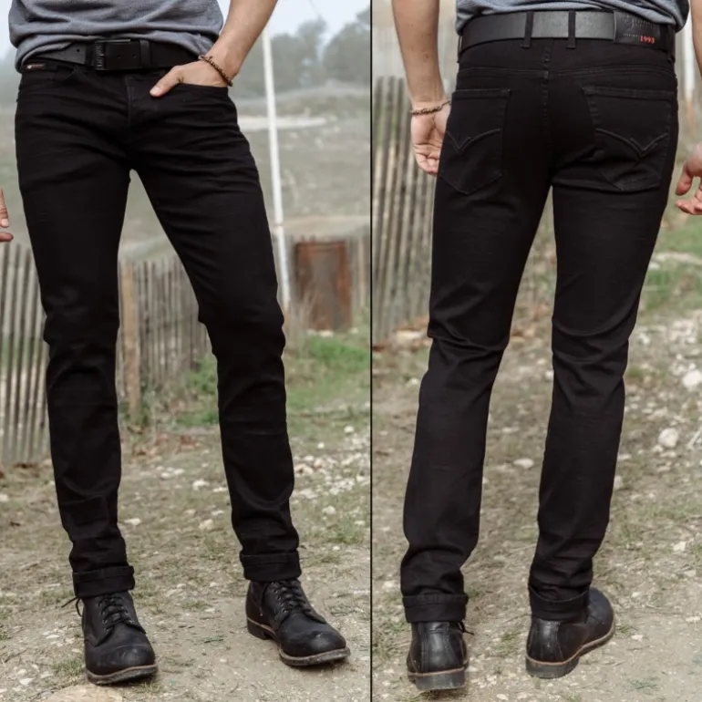 Jean noir Freeman T Porter homme coupe droite Jimmy