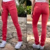 Jean rouge Freeman T Porter Alexa Magic Slim pour femme