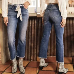 Jeans bootcut cropped Freeman T Porter femme Norma Palermo dark