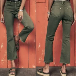 Jeans bootcut 7/8eme Freeman T Porter femme Norma California kaki