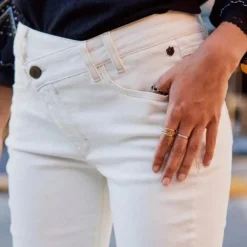 Jeans Boyfriend Freeman T Porter femme harper caliente blanc écru