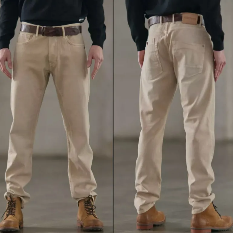 Jeans coupe droite beige Freeman T Porter Melvin