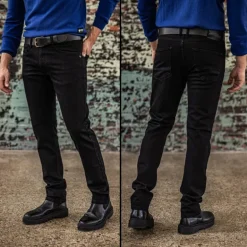 Jeans homme Freeman T Porter Jimmy noir pitchy coupe droite straight