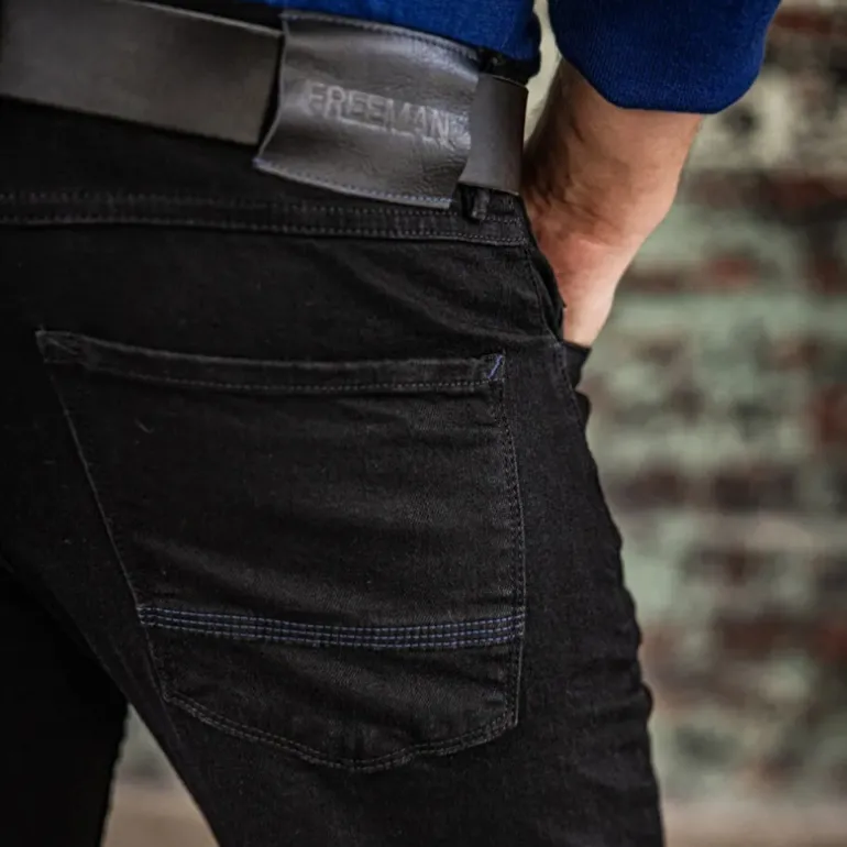 Jeans homme Freeman T Porter Jimmy noir pitchy coupe droite straight