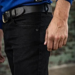 Jeans homme Freeman T Porter Jimmy noir pitchy coupe droite straight
