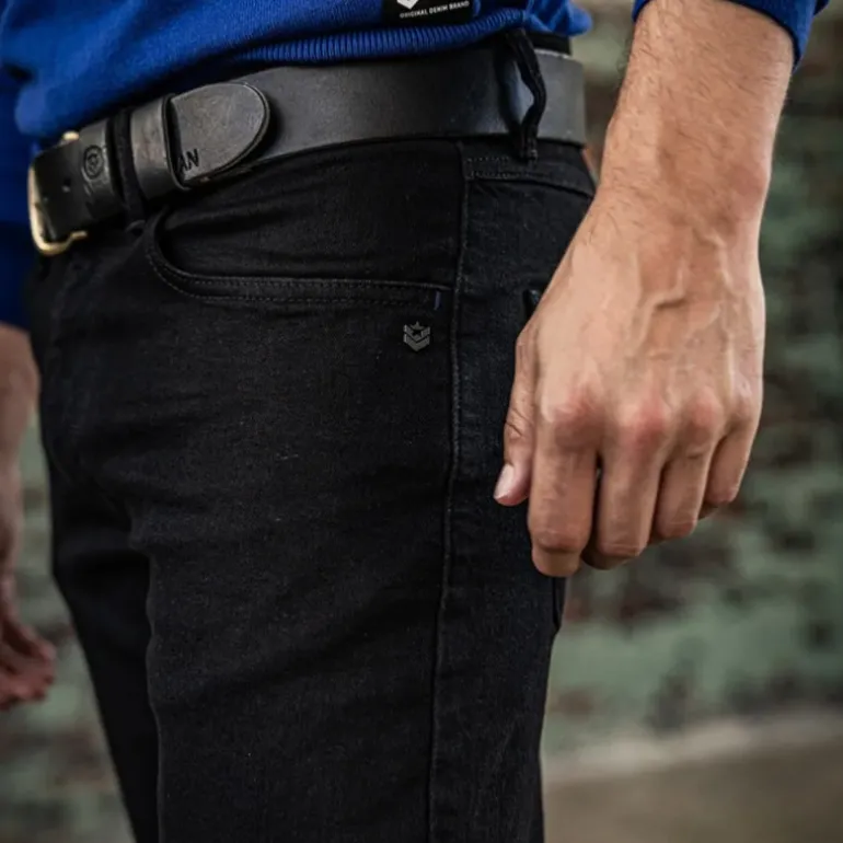 Jeans homme Freeman T Porter Jimmy noir pitchy coupe droite straight