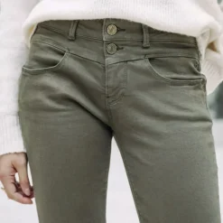 Jeans kaki Freeman T Porter femme Madie