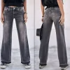 Jeans large Freeman T Porter femme Agatha wide legs gris