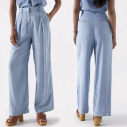 Jeans large Palazzo Salsa en lightdenim bleu clair
