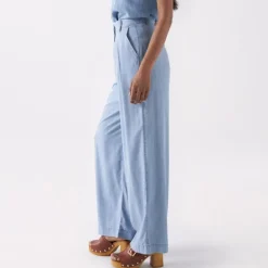 Jeans large Palazzo Salsa en lightdenim bleu clair