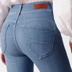 Jeans Salsa femme Secret coupe droite bleu clair