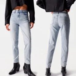 Jeans Salsa femme True Cropped Slim bleu clair