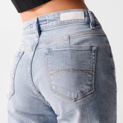 Jeans Salsa femme True Cropped Slim bleu clair