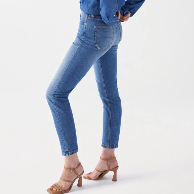 Jeans Salsa femme True Cropped Slim bleu medium wash