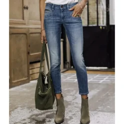 Jeans slim 7-8eme femme Freeman T Porter Alexa cropped Pacific