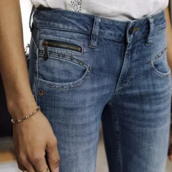 Jeans slim 7-8eme femme Freeman T Porter Alexa cropped Pacific
