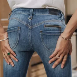 Jeans slim 7-8eme femme Freeman T Porter Alexa cropped Pacific