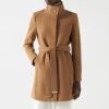 Manteau en drap de laine beige Salsa femme